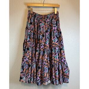 VTG Malco Modes Skirt‎ Aztec Full Circle Square Dance Medium Retro 80 Festival